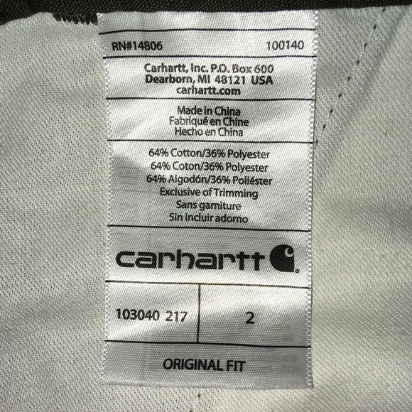 🔨 CARHARTT “Smithville” Women’s Original Fit Shorts in Tarmac, 2 — NWT - Picture 8 of 10